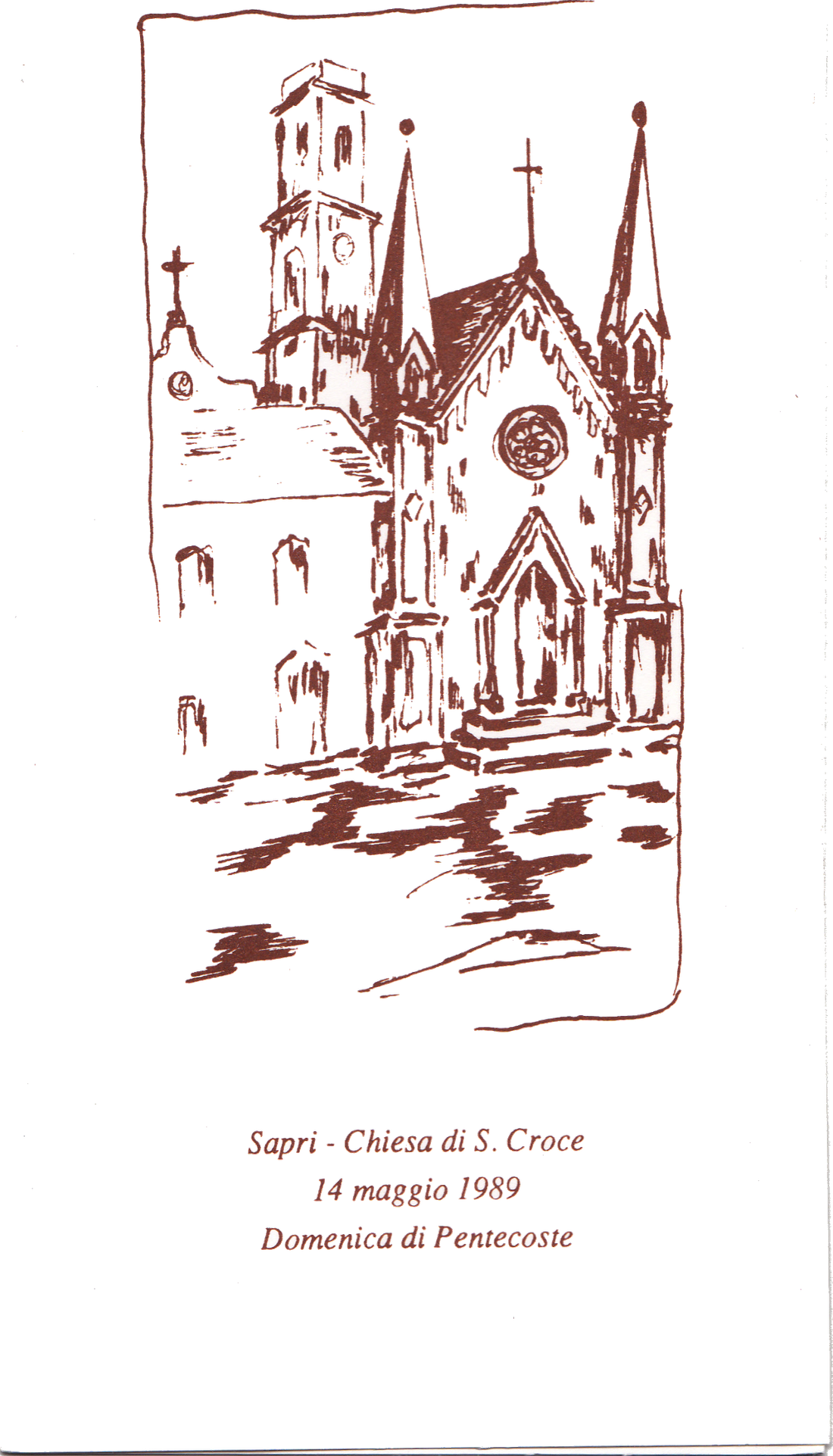 Disegno a penna della Chiesa di Santa Croce a Sapri